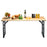 66.5 Inch Outdoor Wood Folding Picnic Table with Adjustable Heights