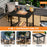 31 Inch Outdoor Fire Pit Dining Table with Cooking BBQ Grate
