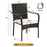 Set of 4 Patio Rattan Stackable Dining Chair with Cushioned Armrest for Garden