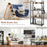 4 -Tier Industrial Open Storage Bookshelf-Coffee