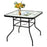 32 Inch Patio Tempered Glass Steel Frame Square Table