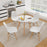 Round Modern Dining Table with Solid Wooden Leg-White