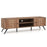 2-Door TV Stand for TVs up to 65 Inch with Open Shelves-Oak