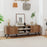 2-Door TV Stand for TVs up to 65 Inch with Open Shelves-Oak