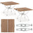 2 Pack Folding Camping Table with Wood-grain Tabletop for Hiking Party-Natural