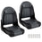 2-Pack Folding High Back Boat Chairs with Sponge Padding and Fixing Bolts-Black