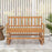 2-Person Outdoor Acacia Wood Glider Bench Patio Swing Rocking Loveseat