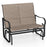 2-Person Outdoor Glider Bench with High Backrest-Brown