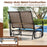 2-Person Outdoor Glider Bench with High Backrest-Brown