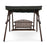 2-Person Outdoor Wooden Porch Swing with an Adjustable Canopy