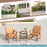 2 Piece Patio Hardwood Chair with Slatted Seat and Inclined Backrest