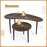 2 Pieces Mid Century Nesting Tables with Rubber Wood Legs-Walnut