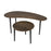 2 Pieces Mid Century Nesting Tables with Rubber Wood Legs-Walnut