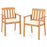 2 Pieces Patio Dining Chairs Outdoor Acacia Wood Chairs-White