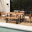 2 Pieces Patio Dining Chairs Outdoor Acacia Wood Chairs-White