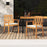 2 Pieces Patio Dining Chairs Outdoor Acacia Wood Chairs-White