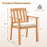 2 Pieces Patio Dining Chairs Outdoor Acacia Wood Chairs-White
