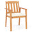 2 Pieces Patio Dining Chairs Outdoor Acacia Wood Chairs-White