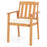 2 Pieces Patio Dining Chairs Outdoor Acacia Wood Chairs-White