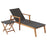 Patio Chaise Lounge and Table Set with 4-Level Adjustable Backrest