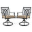 2 Pieces Patio Swivel Chairs with Blossom Pattern Backrest and Cushions-Black