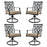 2 Pieces Patio Swivel Chairs with Blossom Pattern Backrest and Cushions-Black