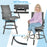 2 Pieces Patio Swivel Bar Chair Set with Quick Dry 4D Air Fiber Cushion