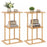 2 Pieces Side Table with Storage Shelves and Bamboo Construction-Natural