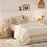 2 Pieces Side Table with Storage Shelves and Bamboo Construction-Natural