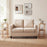 2 Pieces Side Table with Storage Shelves and Bamboo Construction-Natural
