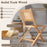 2 Pieces Teak Wood Outdoor Dining Chairs with Slatted Seat