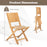 2 Pieces Teak Wood Outdoor Dining Chairs with Slatted Seat
