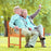 2-Seat Patio Wood Bench with Cozy Armrests and Backrest