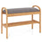2-Tier Bamboo Shoe Bench with Storage and Padded Cushion-Gray