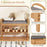 2-Tier Bamboo Shoe Bench with Storage and Padded Cushion-Gray