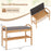 2-Tier Bamboo Shoe Bench with Storage and Padded Cushion-Gray