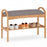 2-Tier Bamboo Shoe Bench with Padded Cushion and Shelf-Gray