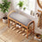 2-Tier Bamboo Shoe Bench with Padded Cushion and Shelf-Gray