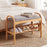 2-Tier Bamboo Shoe Bench with Padded Cushion and Shelf-Gray