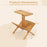 2-Tier Side Table Magazine Rack with Teak Wood Frame