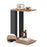 2-Tier C-Shaped Side Table with Universal Wheels and Shelf-Rustic Brown