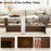 2-Tier Geometric Coffee Table with Storage Shelves for Living Room and Reception Room-White and Brown