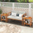 2-Tier Outdoor Acacia Wood Side Table with Slatted Tabletop and Storage Shelf