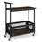 2-Tier Rolling End Table with Handle and Mesh Basket-Rustic Brown