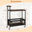 2-Tier Rolling End Table with Handle and Mesh Basket-Rustic Brown
