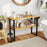 2-Tier Solid Teak Wood Bathroom Shelf with Towel Rack