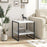 2-Tier Square End Table with Storage Shelf Reversible Design-White