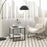 2-Tier Square End Table with Storage Shelf Reversible Design-White