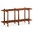 2-Tier Wood Bookshelf Low Horizontal Rubberwood Bookcase for Display-Walnut