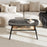 2-Tier Rectangular Center Coffee Table with Rattan Storage Shelf and Rubber Wood Legs-Dark Gray
